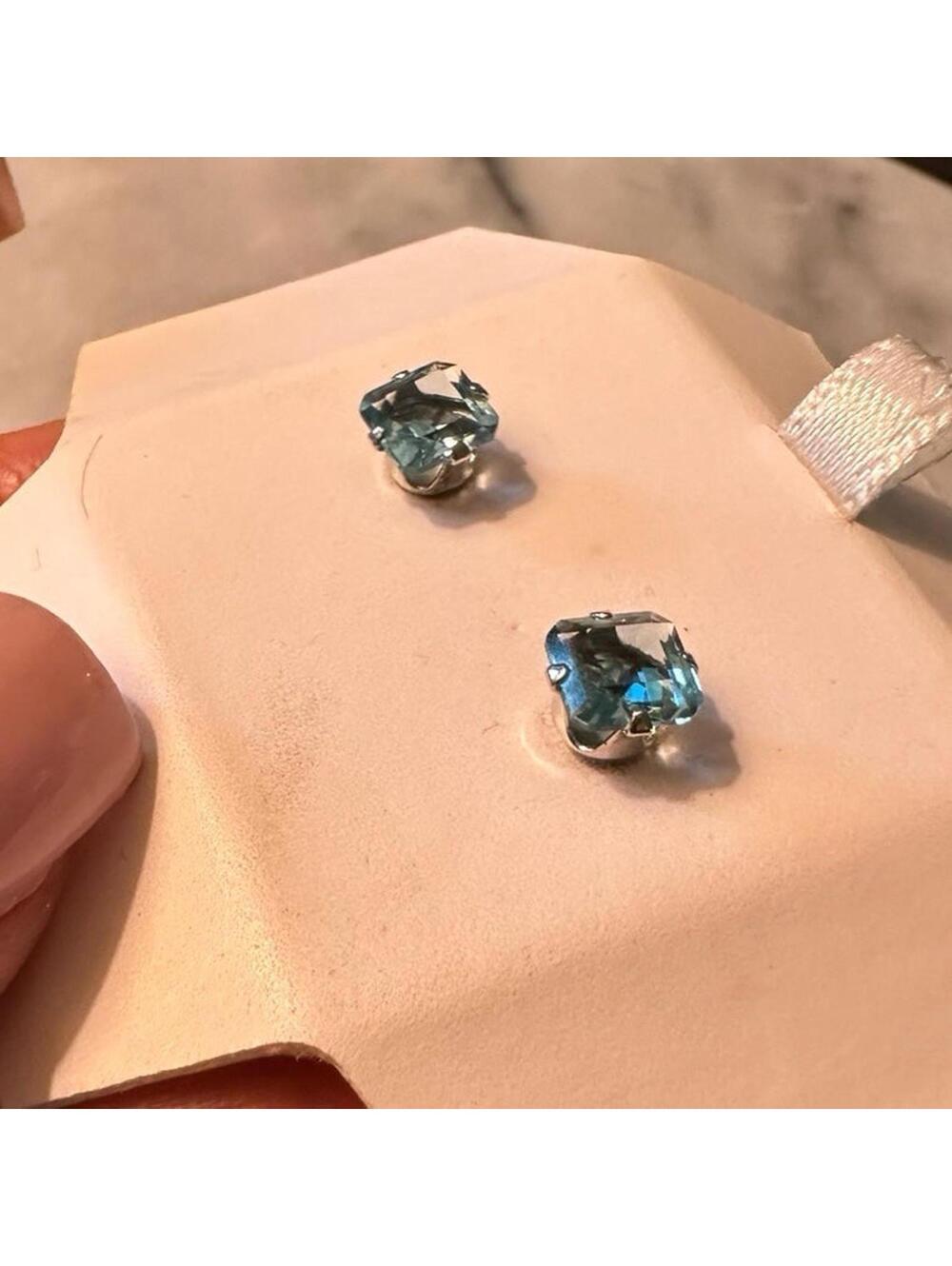 Blue Topaz Sterling Silver Stud Earrings